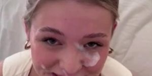 Big Boobs Blonde Wants Facial After First Date