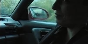 Nasty bitches sucking cock in the car