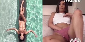 Bffs Carolina Abril &Amp; Penelope Cross Enjoy Nasty Lesbian Screw By The Pool - A Girl Knows