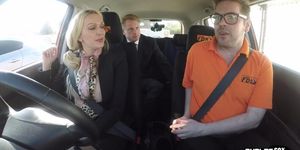 Busty british wife fucks hubby on drivings school car