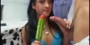 Brunette Gets a Popsicle