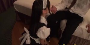 Japanese maid masturbates
