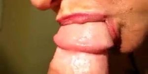 Cum on wife's mouth
