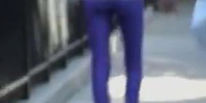 Blue spandex pants caught in the street by hot hunter 03zp