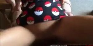 her brother was playing pokemomn