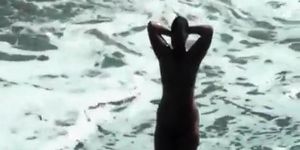 Nudist women in the water