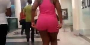 booty walking in pink shorts
