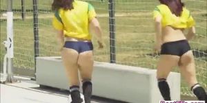 Hardcore sex action in the Footballl court with hotties
