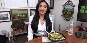 Latina big boobs secretary table hardcore fucking with the boss