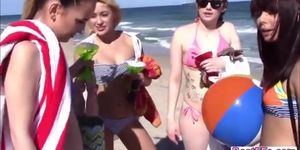 Beach hardcore sex on Spring Break with lovely teens
