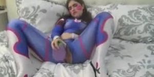 D.VA cosplay masturbing