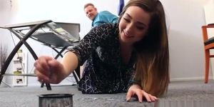 Hot teen 18+ fucked and facialed by stepdad