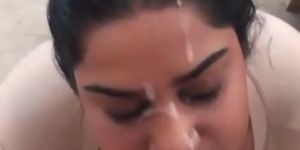 Thick Facial mask on chubby cute indian