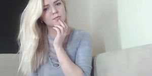 Innocent real blonde showing her smooth boobs on cam (Smooth tits)