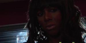 Ebony tranny face spunked