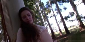 Naughty Nina flashes in the woods (Nina Dolci)