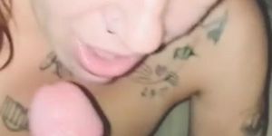 Random Chick sucking my dick cum in mouth