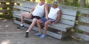 older gays have sex in public park (amateur )