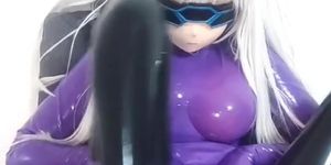 Kigurumi masturbates and cum