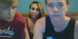 2 Young Boys And One Girl Have Fun On Cam