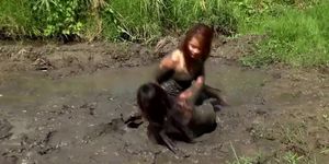 Two Japan Girls In Mud