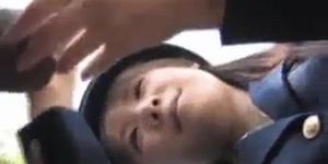 Asian police person Momo gives arousing blowjob in public (Momo Aizawa)
