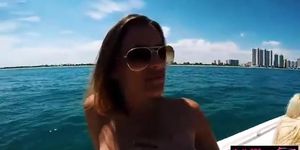 Hot besties boat party leads into a nasty group fucking