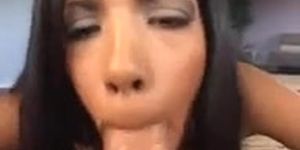 Hot! Havana Ginger Latina Sloppy Edging Blowjob and Deepthroat with Oral Creampie
