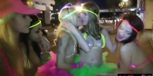 Four sexy teen besties enjoying the party and fucking