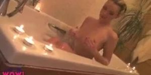 Jodie Gasson jumps into the bath