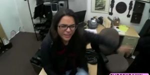 Big ass desperate lesbian gets fucked from behind in the pawnshop