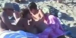 Swingers in nude beach