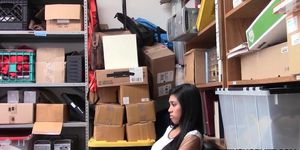Asian teen amateur caught shoplifting and is in trouble