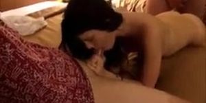 Shy girlfriend gets gangbang and cuckold bf records it.