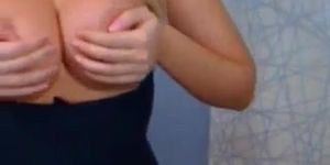 Blonde girl shows her perfect boobs (Hot boobs)
