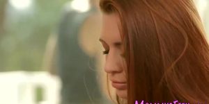 Redhead teen gets oral