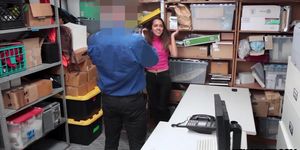 Tiny latina teen suspected and fucked by a security guard (horny security)