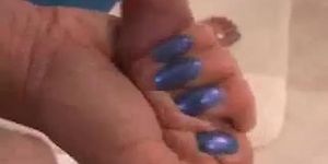 Blue Nails Hand Job