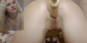 Having fun with my dildo machine on webcam (Lina Paige, Sex Doll, SEX DOLL)