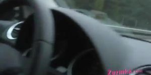 Dildo in her while she drives
