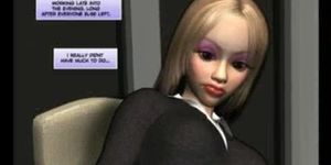 3d comic office girl with bigboobs