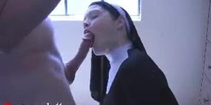 Nun punished with dick and cum