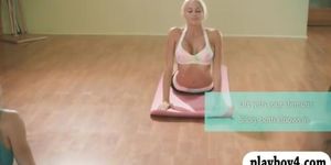 Yoga session with massive boobies blonde trainer Khloe Terae