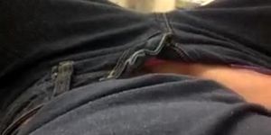 Girl Puts Hand Down Her Jeans and Cums in Public Spa (very cute)