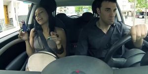 Lara Tinelli - Horny Latin Girlfriend Squirts In His Car