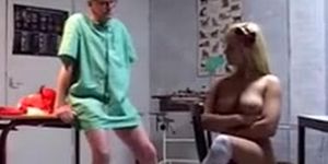 Hot blonde babe gets fucked rough by mature doctor