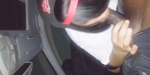 black girl sucking bbc in car
