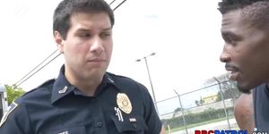 Cops Suck off black suspect in moving van