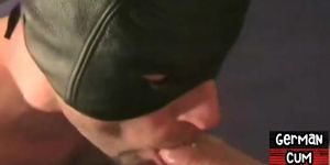Masked German gay barebacked in homemade orgy while sucking