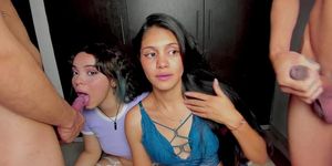 Deepthroat With Two Delicious Latinas Sluts